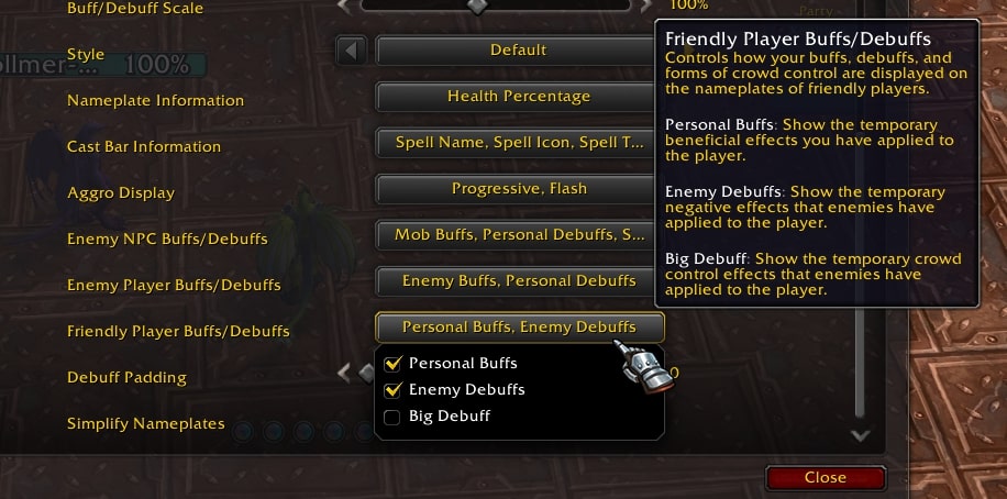 the new friendly aura settings